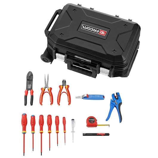 Rolling Case With Basic Industrial Maintenance Set, 15 Tools