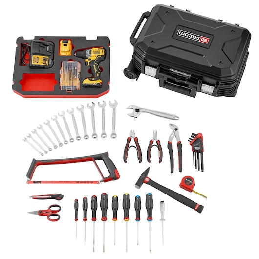 Rolling Case With Large Industrial Maintenance Set, 68 Tools, PowerTool