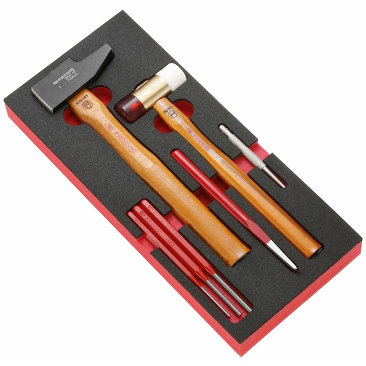 Rivet hammer impact tool set, 7 pieces